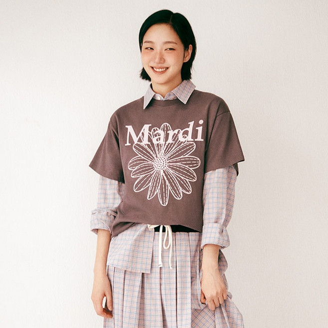 Mardi Mercredi 女款花朵刺繡棉質T恤