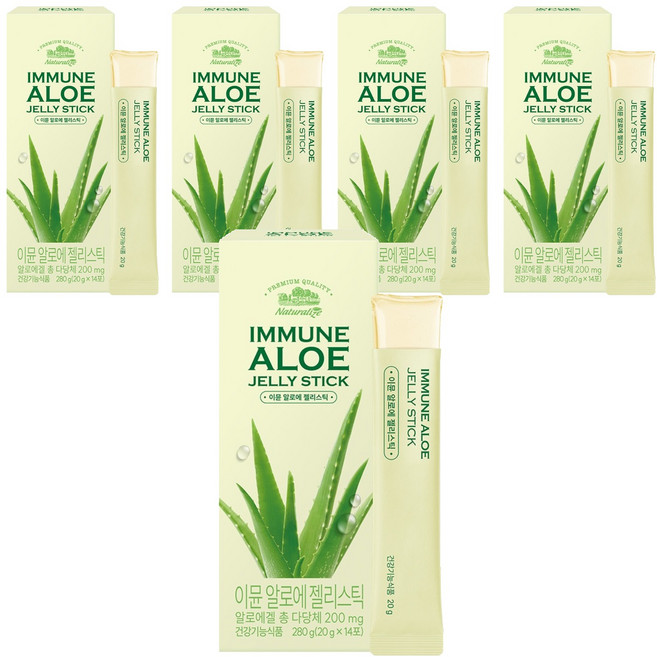네추럴라이즈 이뮨 알로에 젤리스틱, 280g, 5개