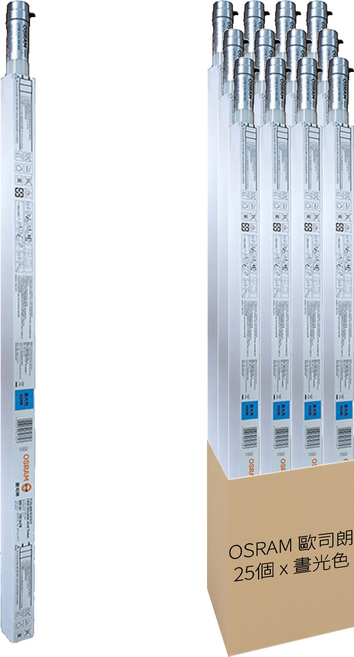 OSRAM 歐司朗 明亮 LED T8 兩尺雙端燈管 LVT8E 0.6m 9W 6500K, 晝光色, 25個