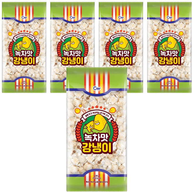 청우식품 녹차맛 강냉이, 5개, 235g