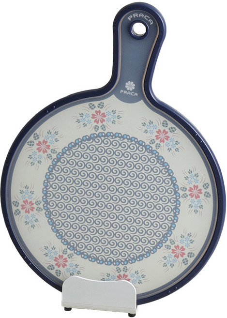 프라카 폴란드패턴 향균 양면 핸들도마 원형, 엔틱플라워, 1개