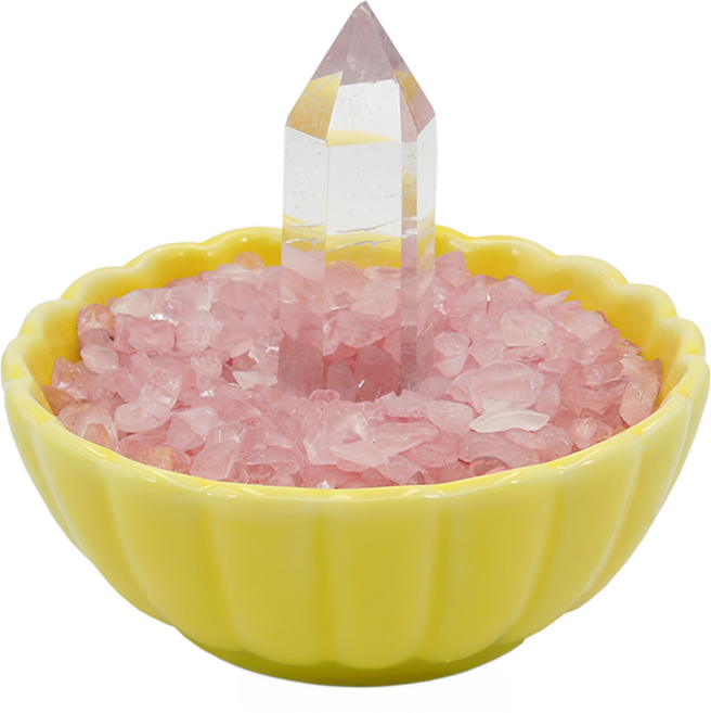 Selene 時林珠寶 招財能量五行開運水晶擺件, 粉晶, 1個