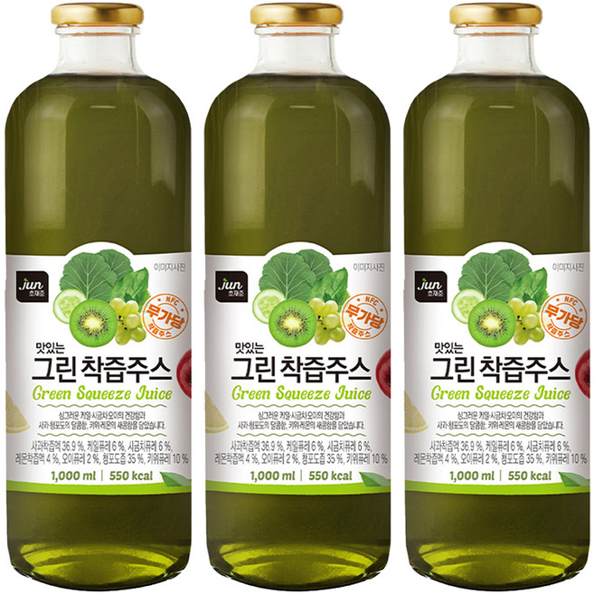 호재준 맛있는 그린 착즙주스, 1L, 3개