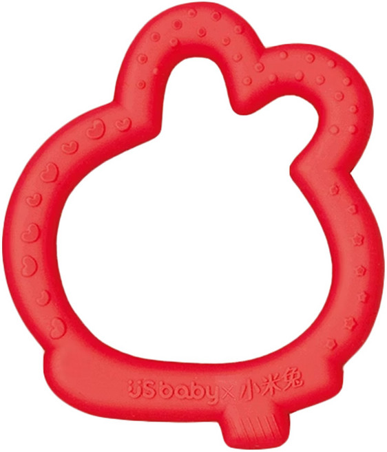 US baby 優生 x 小米兔tu tu 固齒器, 紅色, 1個