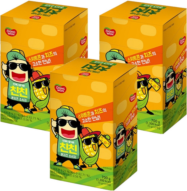 동원 친친 콘치즈 소시지 10p, 3개, 700g