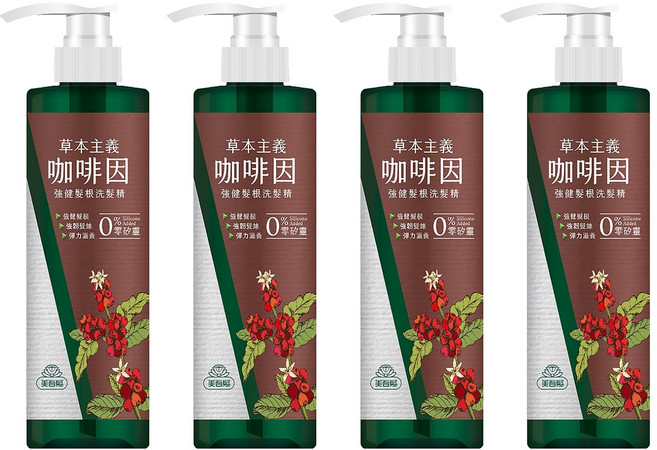 美吾髮 草本主義咖啡因強健髮根洗髮精, 540ml, 4瓶