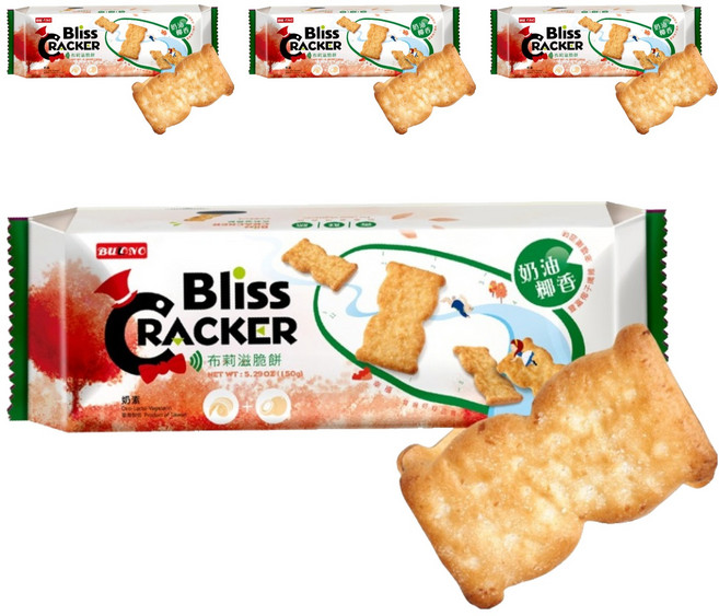 School of Cookie 台灣優格餅乾學院 Bliss布莉滋脆餅 奶油椰香, 4包, 136g