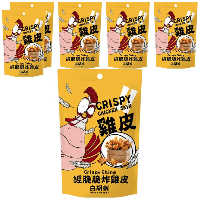 Crispy Ching 經脆脆 炸雞皮 白胡椒, 30g, 6包