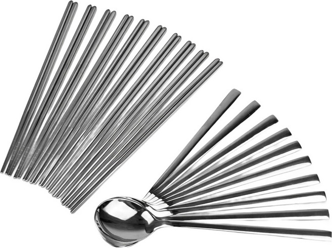 퀸센스 차밍 숟가락 앤 진공 젓가락, 숟가락 10p + 젓가락 10p, 1세트