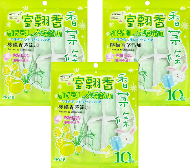室翲香 香茅條 N-215 10條, 檸檬香茅, 180g, 3包