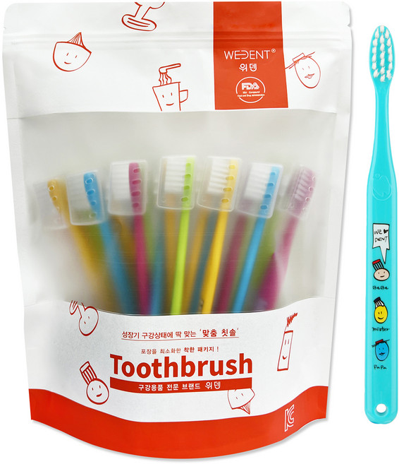 위덴 어린이칫솔 6-8세 일반모, 20개입, 1개