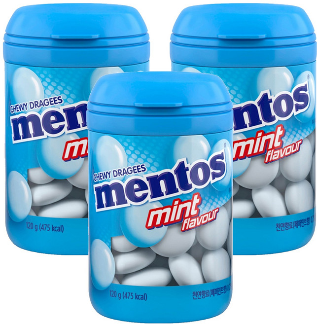 멘토스 민트맛 바틀, 120g, 3개