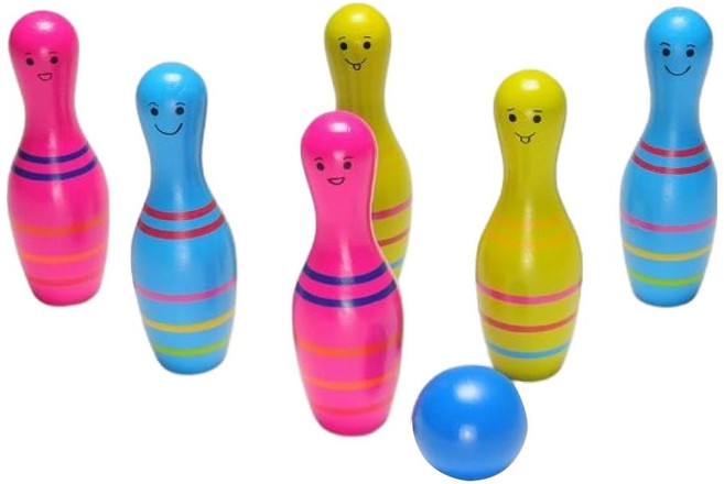 BS Toys 三色保齡球組 適合3歲以上兒童 木製 手工打磨