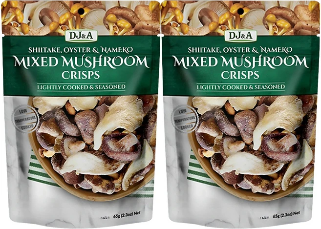 디제이앤에이 믹스드 버섯 크리스프 스낵, 2개, 65g - 쿠팡