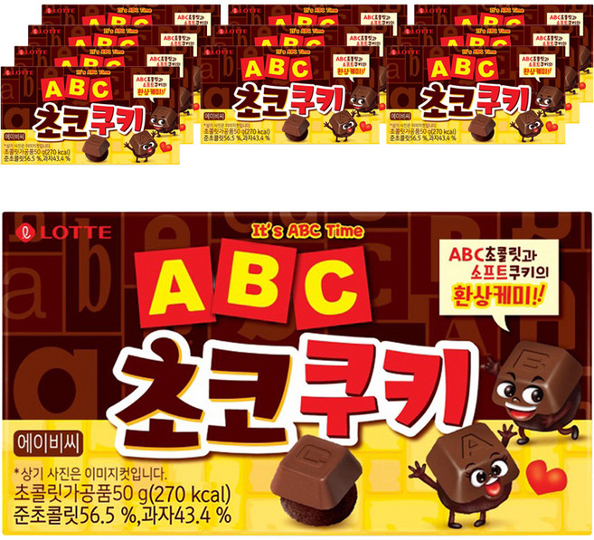 롯데제과 ABC 초코쿠키, 50g, 12개