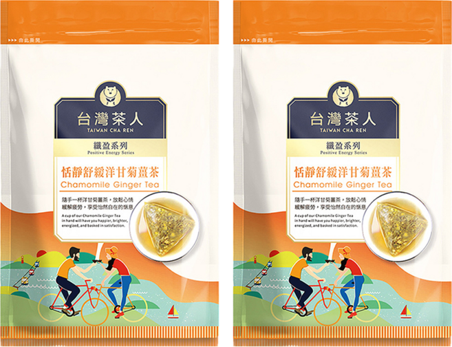 台灣茶人 恬靜舒緩洋甘菊薑茶, 3.3g, 10入, 2袋