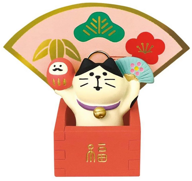 Concombre Decole 福氣招財貓咪組 福氣UP小貓 玩具裝飾桌面潮玩擺件禮物, 1組