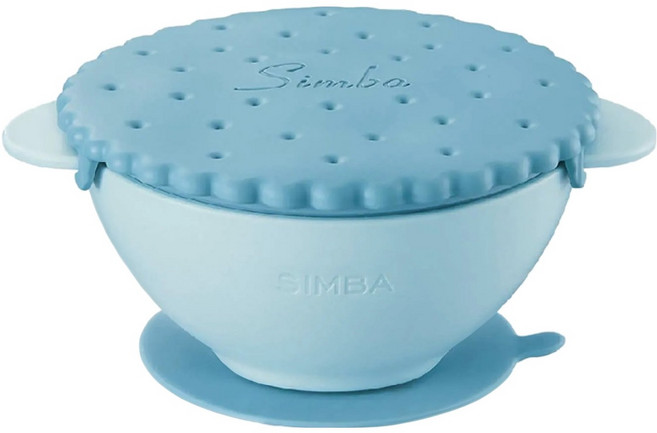 Simba 小獅王辛巴 美味曲奇吸盤碗, 晨藍色, 1組