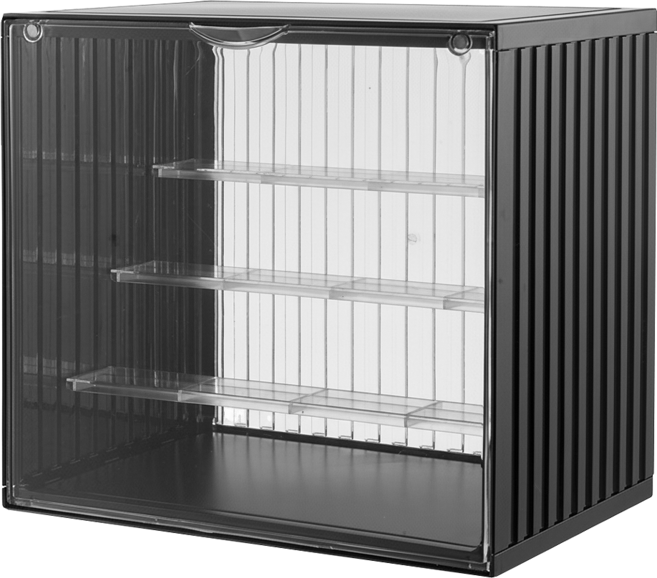 HOMBOXX 貨櫃3層磁吸門透明展示盒, 1個
