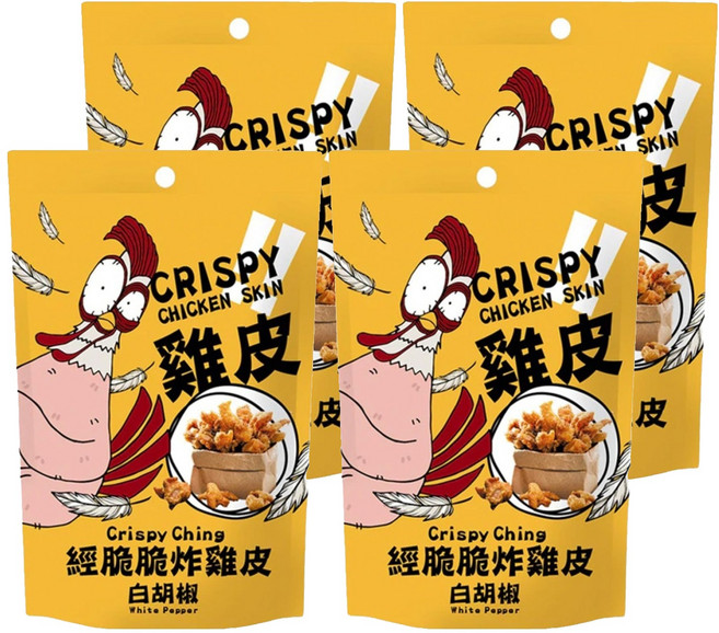 Crispy Ching 經脆脆 炸雞皮 白胡椒, 30g, 4包