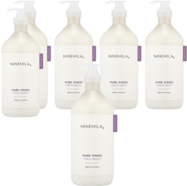 나인밀라 퓨어 히노끼 트리트먼트 블랙베리향, 6개, 1L