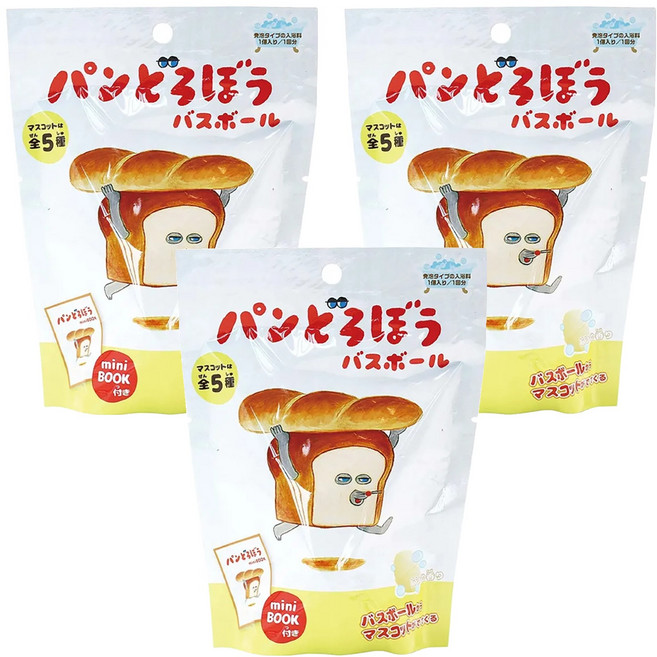 日本 nol BANDAI 麵包小偷入浴球 麵包香味, 60g, 3個