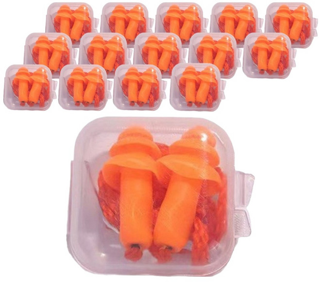 디케이원 세련된 소음방지 귀마개 오렌지 1.4 x 2.8 cm, 15세트, 1쌍