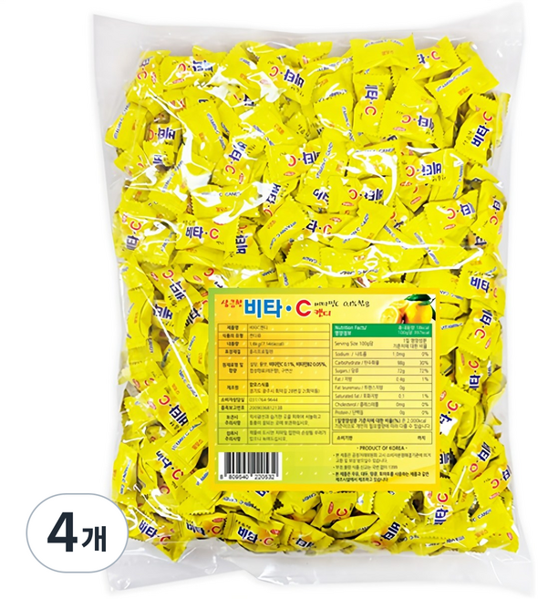 맘모스식품 비타C 캔디, 1.8kg, 4개
