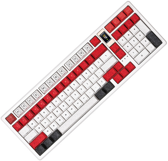 몬스타기어 화이트 LCD 한국 전통 문화 유산 단청 커스텀 풀배열 키보드, 세종용포, X500 PRO, 제조사축