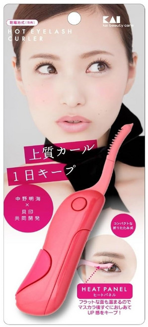 KAI 貝印 彈跳式可收納燙睫毛器 kq-0343, 粉色, 1個