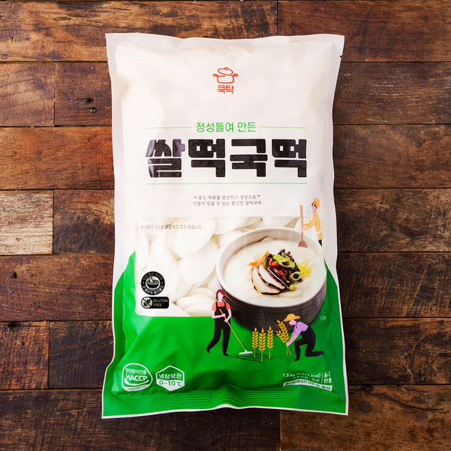 쿡탁 정성들여 만든 쌀떡국떡, 1.5kg, 1개