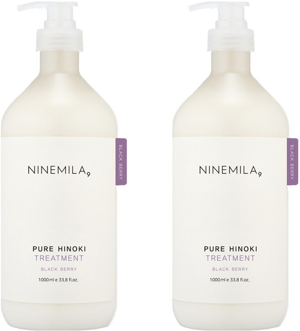 나인밀라 퓨어 히노끼 트리트먼트 블랙베리향, 2개, 1L