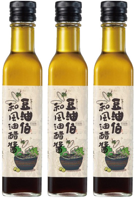 豆油伯 和風油醋醬, 250ml, 3瓶