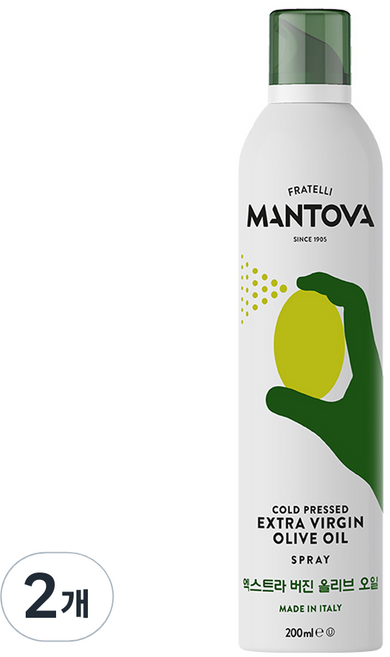 만토바 엑스트라 버진 올리브 오일 스프레이, 2개, 200ml