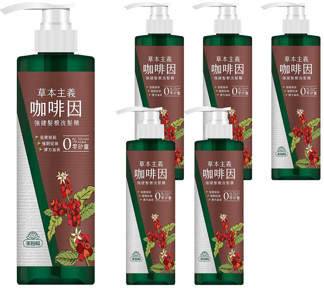 美吾髮 草本主義咖啡因強健髮根洗髮精, 540ml, 6瓶