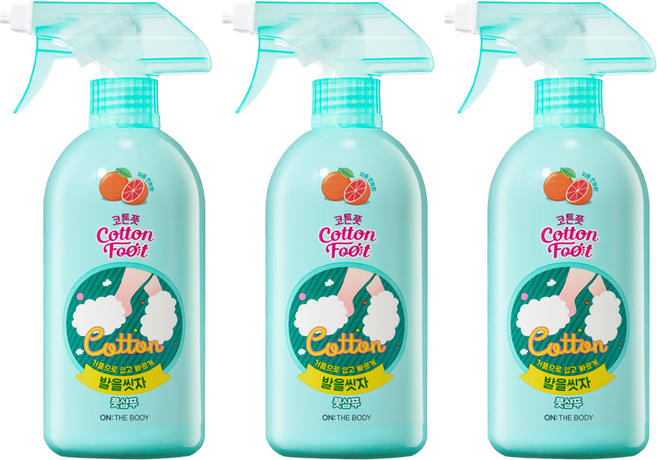 온더바디 발을 씻자 코튼 풋샴푸 자몽민트향, 1개입, 3개, 510ml