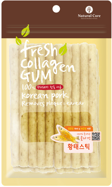 네츄럴코어 프레쉬 콜라겐 스틱 강아지 간식, 황태, 100g, 1개