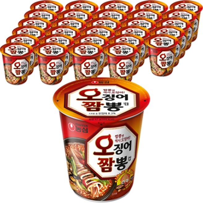 농심 오징어짬뽕 소컵 67g, 60개