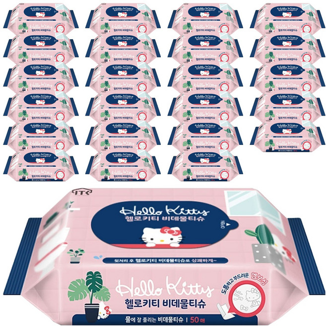 헬로키티 비데물티슈 리필, 50매, 24개
