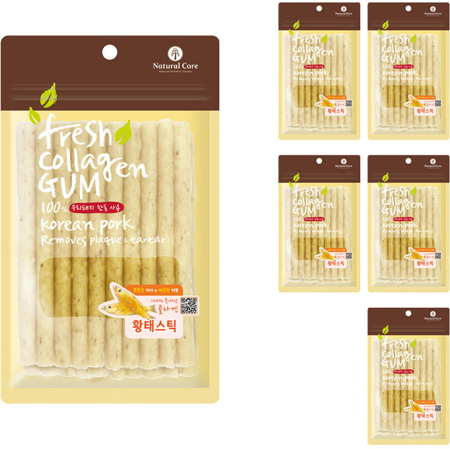 네츄럴코어 프레쉬 콜라겐 스틱 강아지 간식, 황태, 100g, 6개