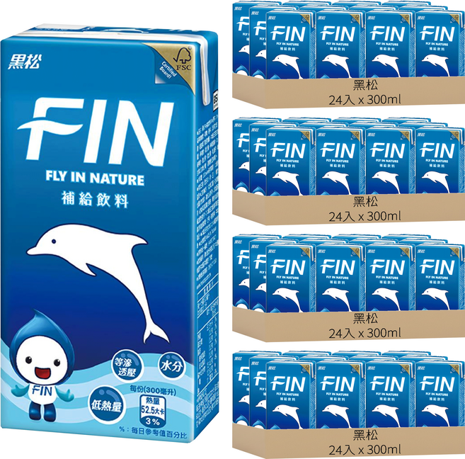 黑松 FIN 補給飲料, 300ml, 96入