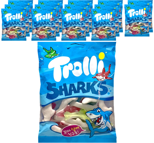 트롤리 상어모양 젤리, 100g, 15개