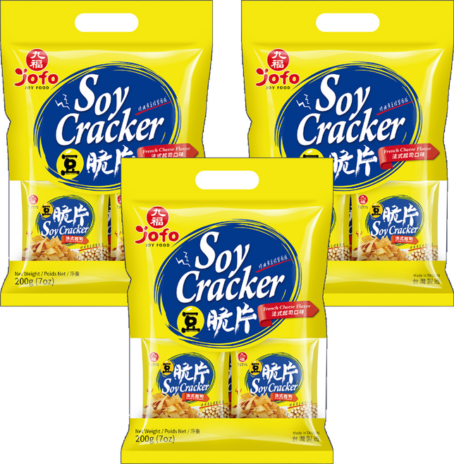 九福 豆脆片 手提袋 法式起司, 200g, 3袋