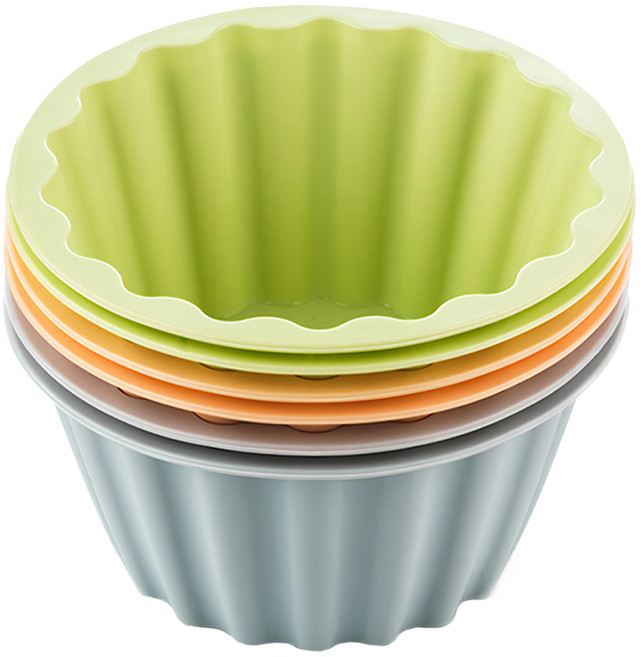 Sillymann Century Garden系列 馬芬模具 Set 6個 矽膠材質 可重複使用與清洗消毒, 粉藍+粉色+粉綠