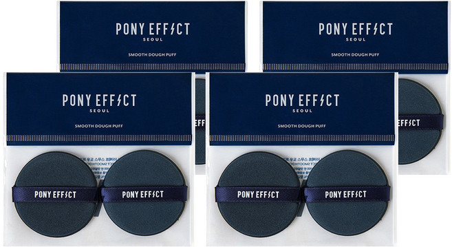 PONY EFFECT 氣墊粉撲2入組 柔軟觸感 彈性貼合肌膚 親水性材質, 4組