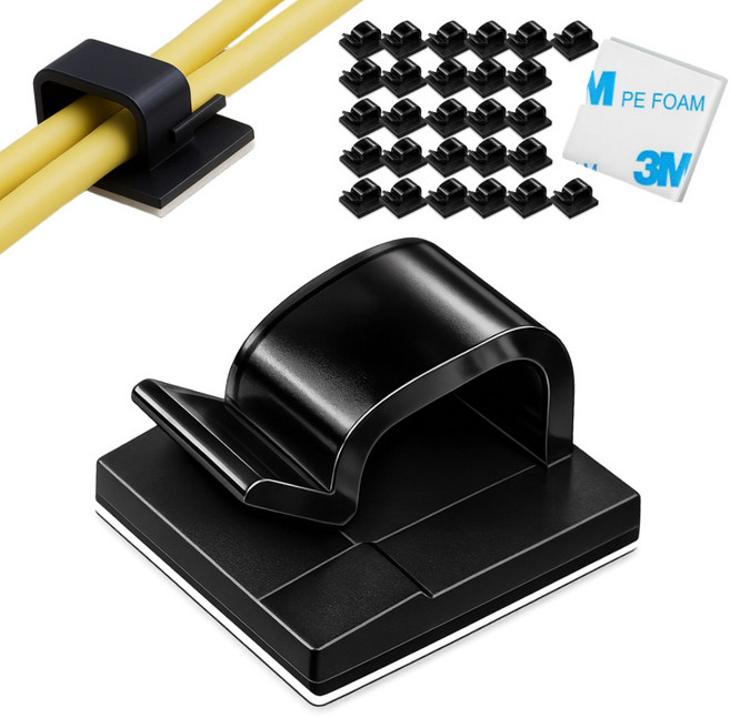 루미나잇 굵은 선 정리 클립, 30개, 블랙