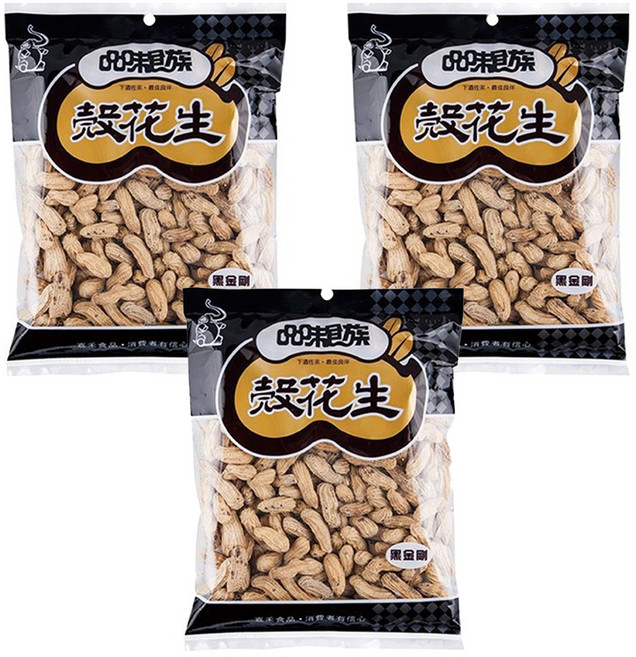品味食族 殼花生 黑金剛, 400g, 3包