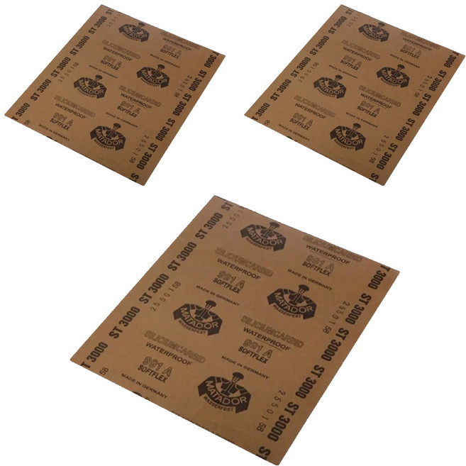 OON MATADOR 샌딩 종이 사포 3000방, 브라운, 3개