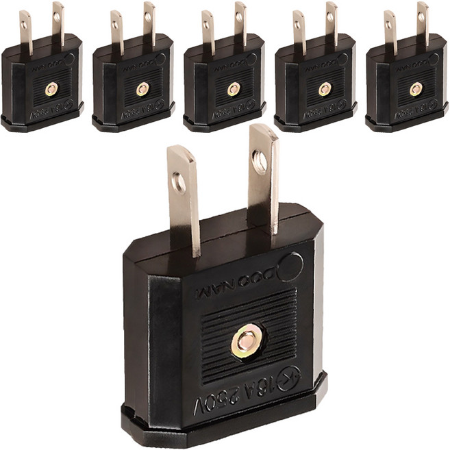 플라이토 돼지코 220V 변환 110V 여행용 어댑터 플러그 1구 E-9710, 44mm, 블랙, 6개