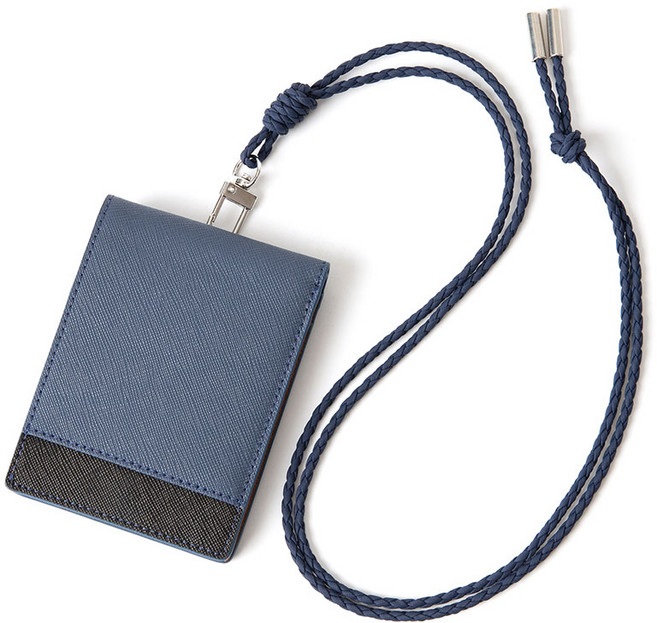 블랑플뢰르 소가죽 콤비 목걸이 카드지갑